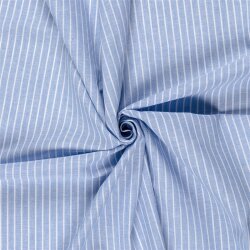 Leinen Chambray Streifen Melange - babyblau