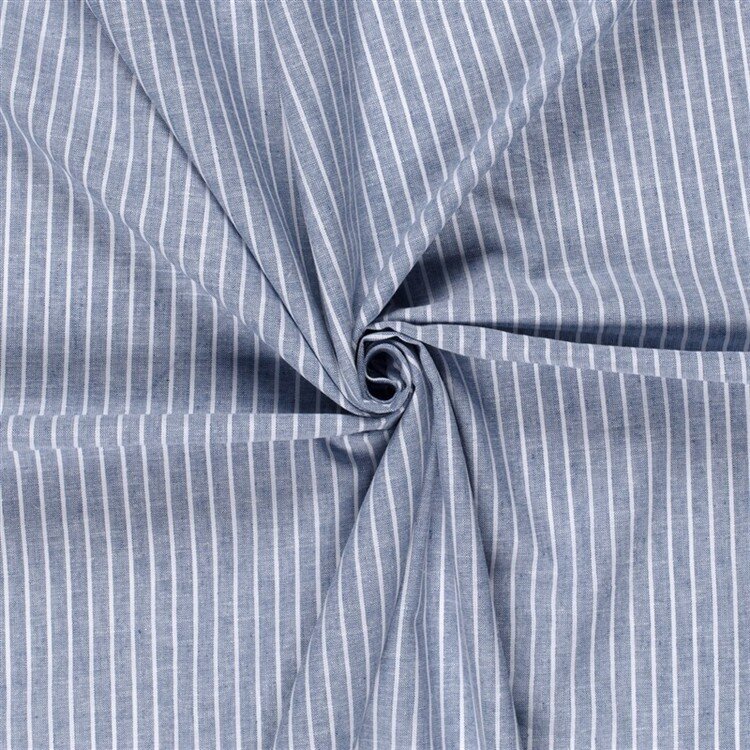 Leinen Chambray Streifen Melange - indigo