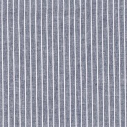 Leinen Chambray Streifen Melange - dunkelblau