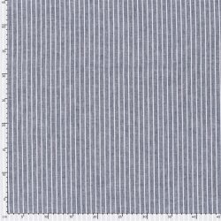 Leinen Chambray Streifen Melange - dunkelblau