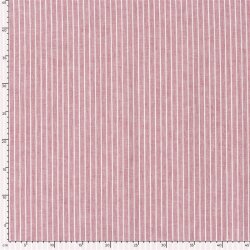 Leinen Chambray Streifen Melange - dunkelrot
