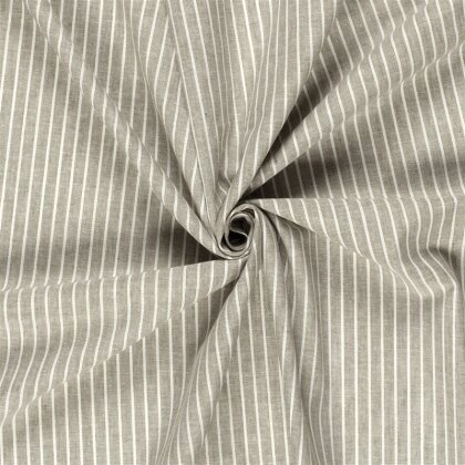 Leinen Chambray Streifen Melange - oliv