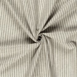 Leinen Chambray Streifen Melange - oliv