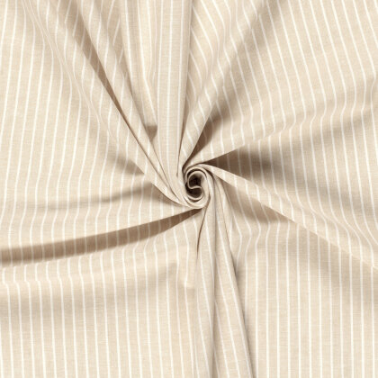 Leinen Chambray Streifen Melange - hellbeige