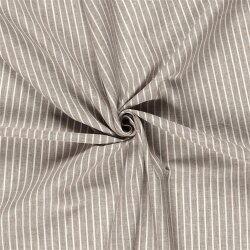 Leinen Chambray Streifen Melange - schoko
