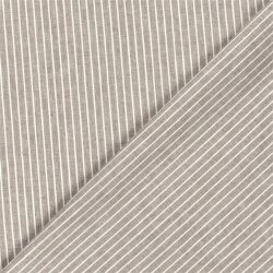 Leinen Chambray Streifen Melange - schoko