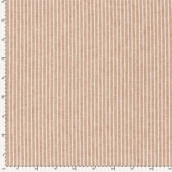 Leinen Chambray Streifen Melange - ziegelrot