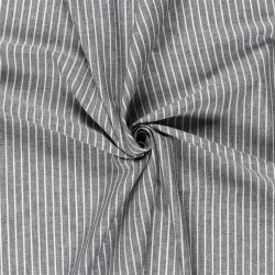 Leinen Chambray Streifen Melange - schwarz
