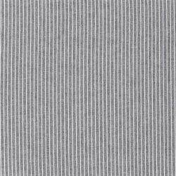 Leinen Chambray Streifen Melange - schwarz