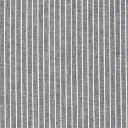 Leinen Chambray Streifen Melange - schwarz