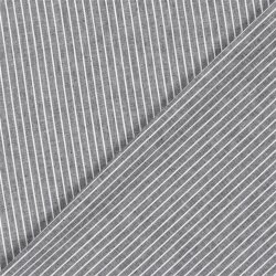 Leinen Chambray Streifen Melange - schwarz