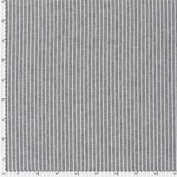 Leinen Chambray Streifen Melange - schwarz