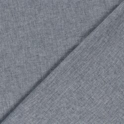 Leinen Chambray Fischgräte Melange - dunkelblau