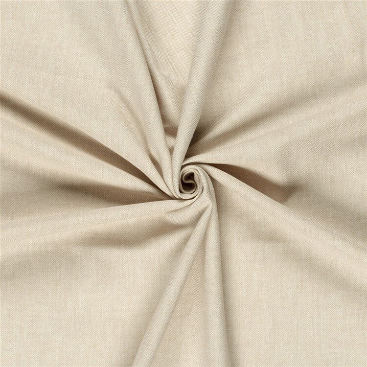 Leinen Chambray Fischgräte Melange - hellbeige