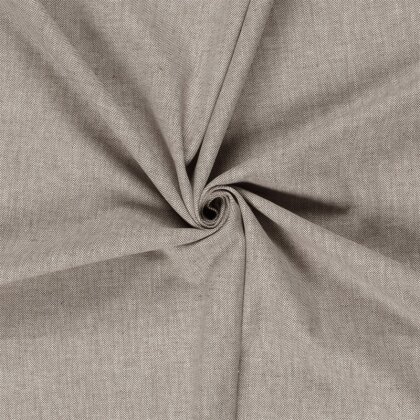 Leinen Chambray Fischgräte Melange - schoko