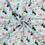 Baumwolljersey Tukan mit Blumen - hellblau