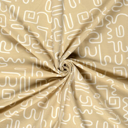 Baumwolljersey wilde Linien - beige