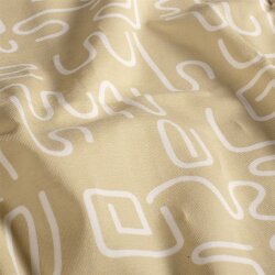 Baumwolljersey wilde Linien - beige