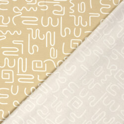 Baumwolljersey wilde Linien - beige