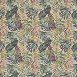 Dekostoff Leinen-Optik Blätter - beige