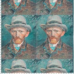 Dekostoff Samt-Optik van Gogh - petrol