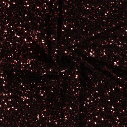 Samt Stoff Pailletten - dunkelrot