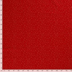 Baumwollpopeline Foliendruck wilde Punkte - rot
