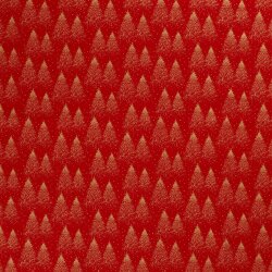 Baumwollpopeline Foliendruck Weihnachtsbaum - rot