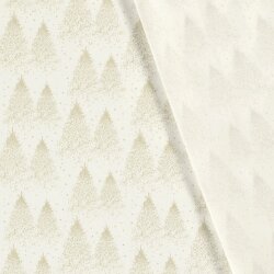 Baumwollpopeline Foliendruck Weihnachtsbaum - creme