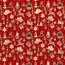 Baumwollpopeline Foliendruck Baumschmuck - rot