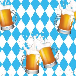Modestoff Dekostoff Oktoberfest Bier - hellblau