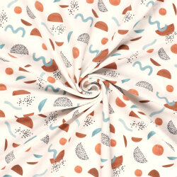 French Terry Digital bunte Formen - creme