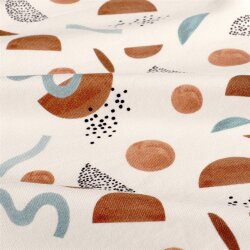 French Terry Digital bunte Formen - creme
