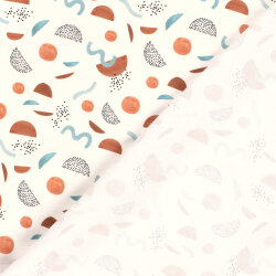 French Terry Digital bunte Formen - creme