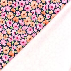 Wintersweat Digital bunte Blumen - nachtblau