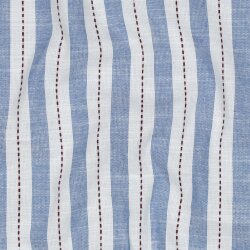 Baumwollpopeline Streifen - jeansblau/creme