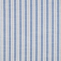 Baumwollpopeline Streifen - jeansblau/creme
