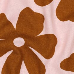 Leinen Viskose grosse Blüten - lachsrosa