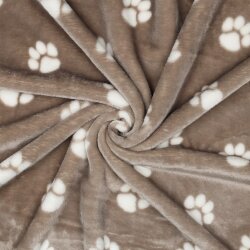 Wellnessfleece Hundepfoten - beige
