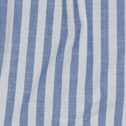 Baumwollpopeline Gestreift - jeansblau/weiss
