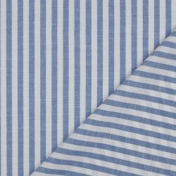 Baumwollpopeline Gestreift - jeansblau/weiss