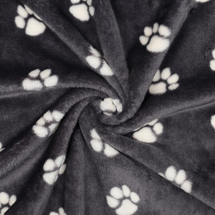 Wellnessfleece Hundepfoten - dunkelgrau