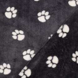 Wellnessfleece Hundepfoten - dunkelgrau
