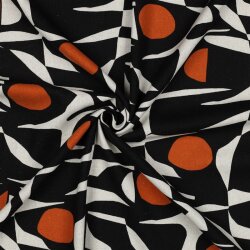 Leinen Viskose abstraktes Muster - orange