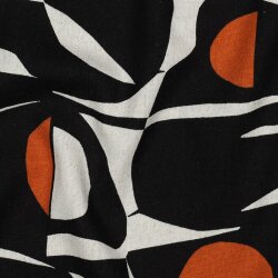 Leinen Viskose abstraktes Muster - orange