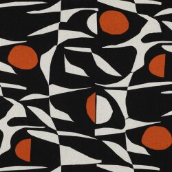 Leinen Viskose abstraktes Muster - orange