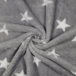 Wellnessfleece Sterne - hellgrau