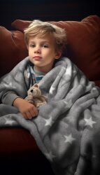 Wellnessfleece Sterne - königsblau