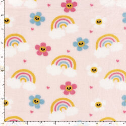 Wellnessfleece bunte Regenbogen - softrosa