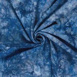 Viskose Leinen Batikmuster - blau